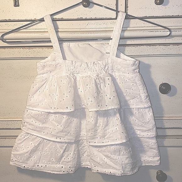 Nicole Miller 24M white eyelet ruffle top shirt - Picture 4 of 6